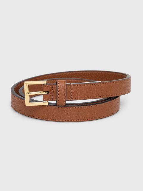 Lauren Ralph Lauren pasek skórzany kolor brązowy - zdjęcie produktu nr 1