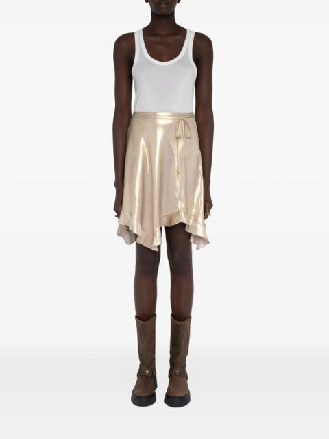 Zadig&Voltaire Jetos ruffled satin mini skirt - Neutrals