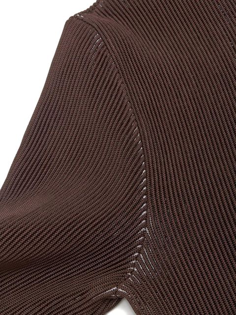 Isa Boulder zip-up ribbed cardigan - Brown