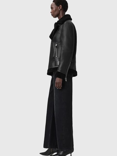 AllSaints kurtka skórzana SOLA damska kolor czarny W120LB