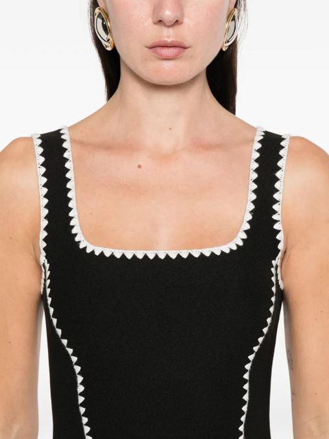 Maje scalloped-knitted midi dress - Black