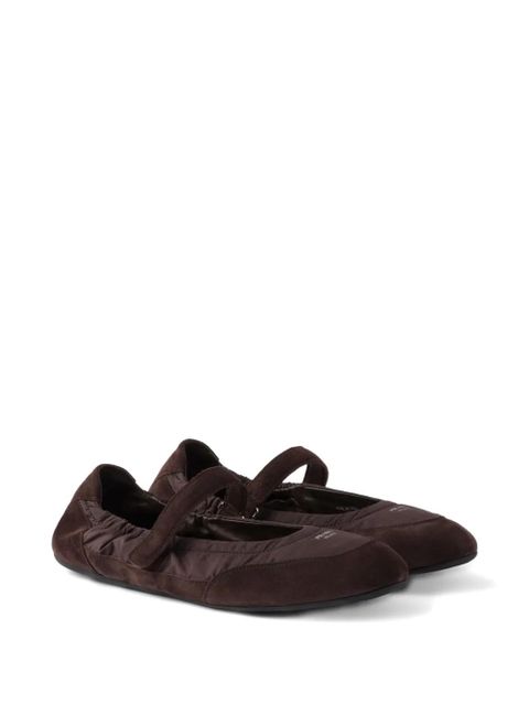 Prada Collapse suede ballet flats - Brown