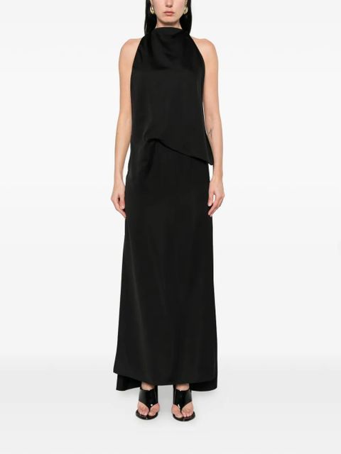 Sportmax halterneck layered maxi dress - Black