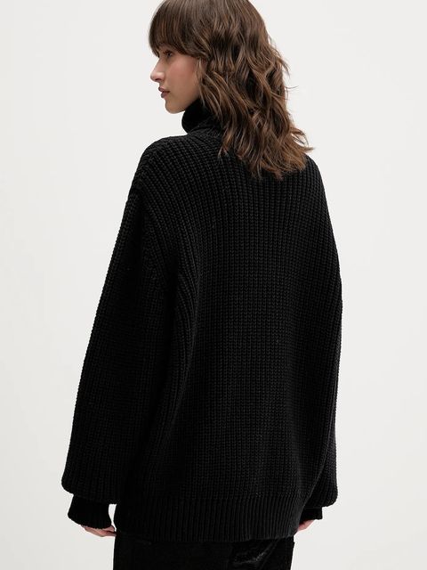 Rotate sweter z dodatkiem wełny damski kolor czarny ciepły z golfem 114734100 - zdjęcie produktu nr 2