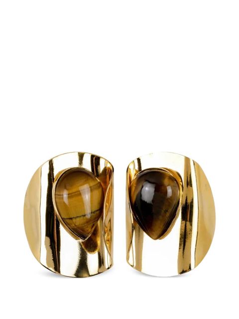 Jennifer Behr keziah tigers eye plated earrings - Gold - zdjęcie produktu nr 1