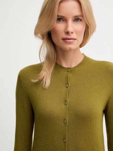 United Colors of Benetton kardigan z dodatkiem wełny damski kolor zielony lekki 102HD502B - zdjęcie produktu nr 2