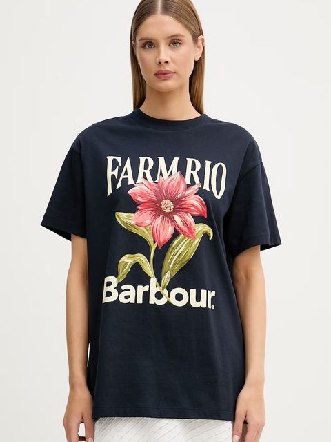 Barbour T-shirt damski bawełniany x Farm Rio - zdjęcie produktu nr 1