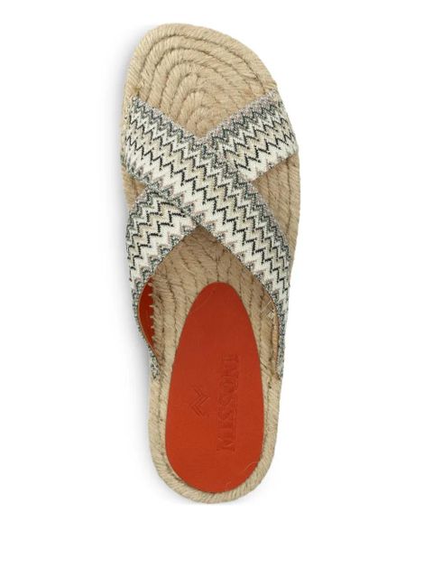 Missoni cross-strap woven slides - Neutrals
