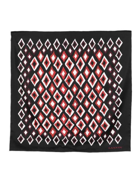 Lanvin diamond-pattern silk scarf - Black - zdjęcie produktu nr 1
