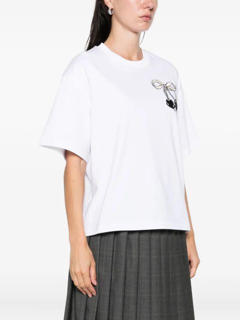 Moncler bow-embroidered T-shirt - White