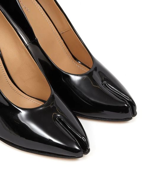 Maison Margiela Tabi 110mm patent-leather pumps - Black