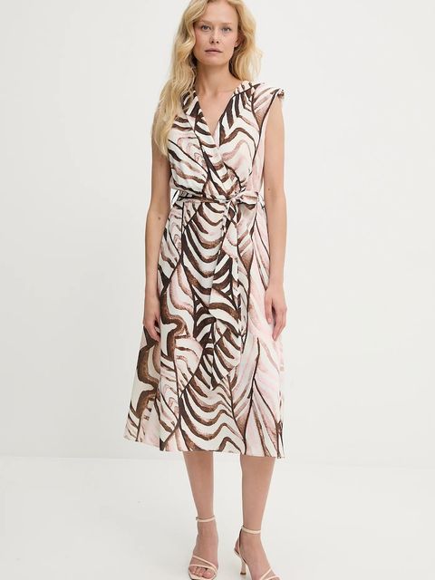 Answear.LAB sukienka kolor różowy midi rozkloszowana - zdjęcie produktu nr 1