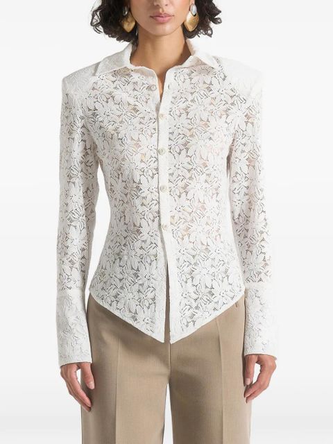 Manière De Voir Sila lace buttoned shirt - White