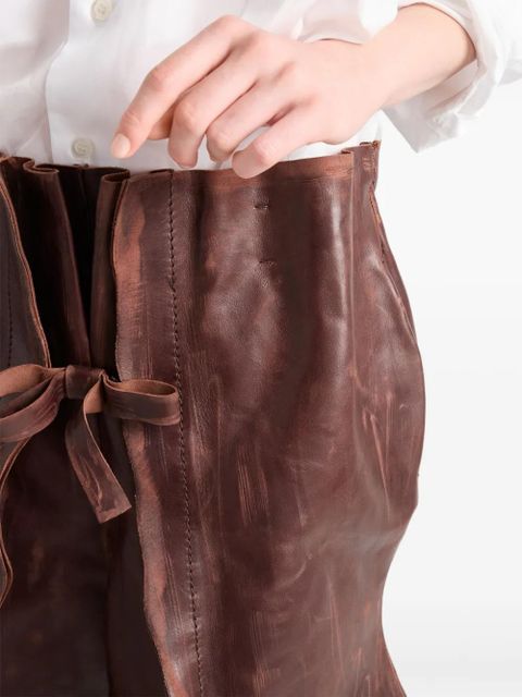 Prada leather midi skirt - Brown