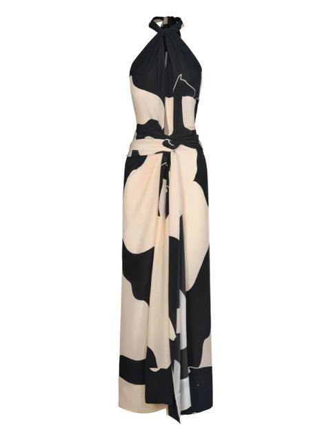 Johanna Ortiz Shadows halterneck abstract maxi dress - Neutrals - zdjęcie produktu nr 1