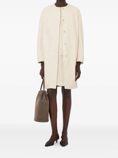 LouLou de Saison single-breasted collarless coat - Neutrals