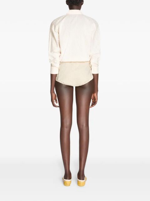 DRIES VAN NOTEN striped micro shorts - Neutrals