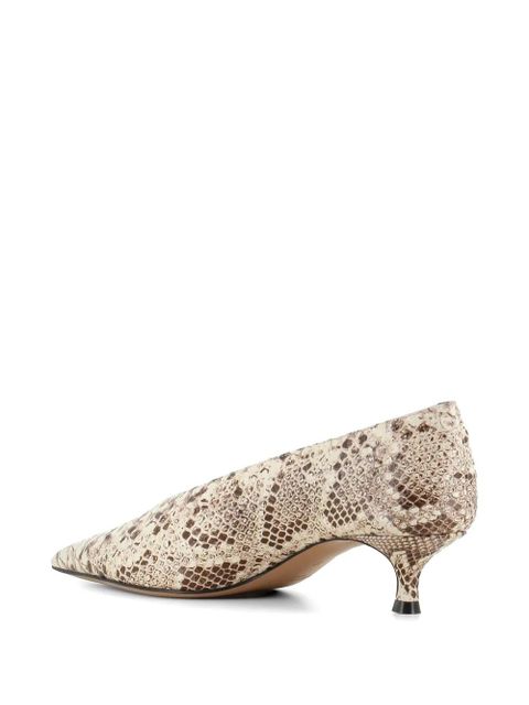 Le Monde Beryl snakeskin-effect pointed-leather pumps - Neutrals