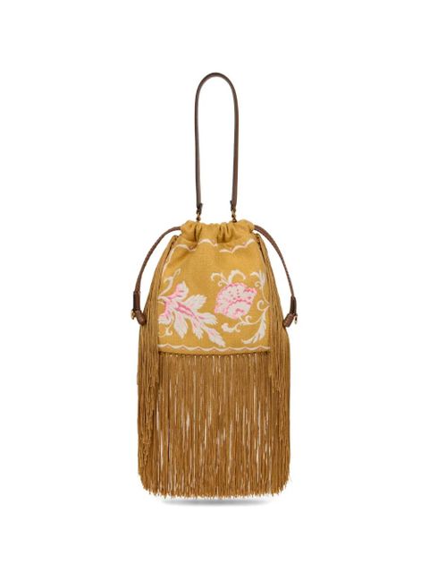 ETRO Small Kalispera embroidery fringed bucket bag - Yellow - zdjęcie produktu nr 1