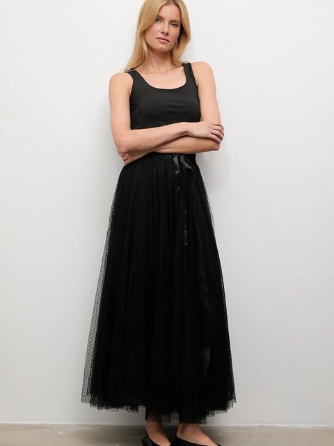 Answear.LAB spódnica kolor czarny maxi rozkloszowana - zdjęcie produktu nr 2