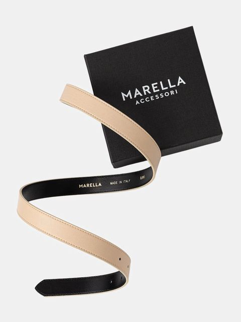 Marella pasek skórzany damski kolor beżowy 2523506037200