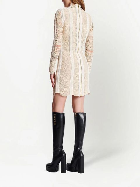 Balmain macramé-knit openwork minidress - Neutrals
