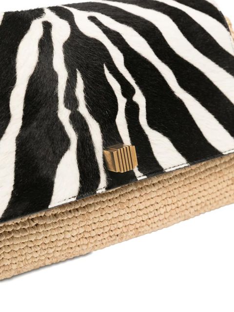 KHAITE Audrey zebra-print cross-body bag - Neutrals