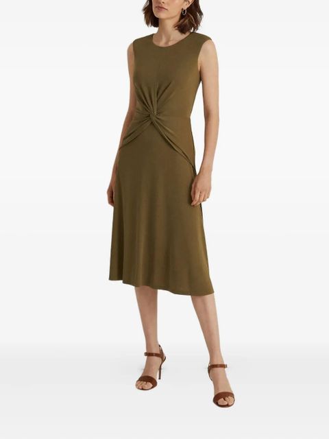 Lauren Ralph Lauren twisted-detail midi dress - Green - zdjęcie produktu nr 2