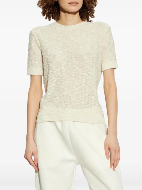 Moncler bouclé open-knit t-shirt - Neutrals - zdjęcie produktu nr 2