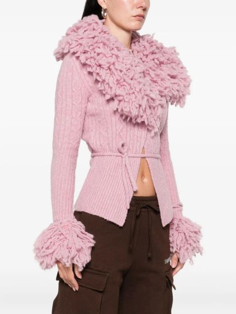 The Attico cable-knit cardigan - Pink