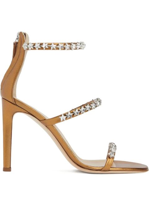 Giuseppe Zanotti 105mm Harmony Cometa star-embellished sandals - Brown - zdjęcie produktu nr 1
