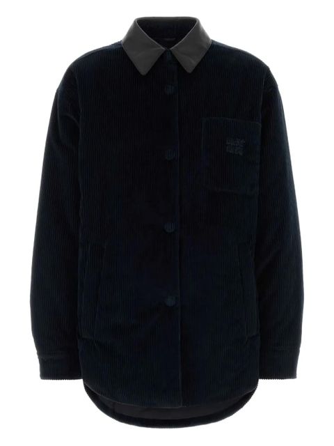 Miu Miu corduroy-collar overshirt - Blue - zdjęcie produktu nr 1