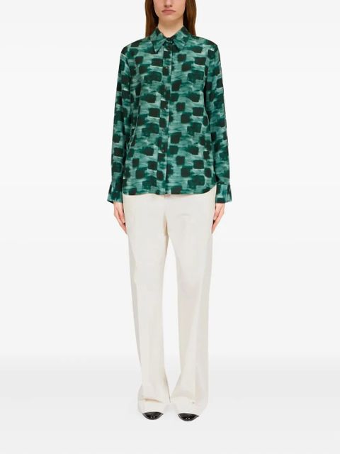Ferragamo abstract-print button-up shirt - Green
