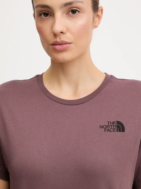 The North Face t-shirt bawełniany damski kolor bordowy NF0A8E3JES91 - zdjęcie produktu nr 2