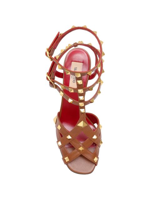 Valentino Garavani studded buckle sandals - Brown