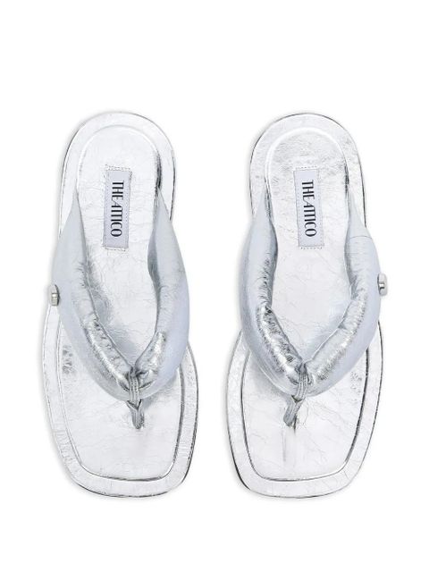 The Attico Indie padded thong slippers - Silver