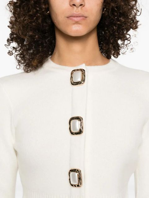 Self-Portrait button-embellished cardigan - Neutrals