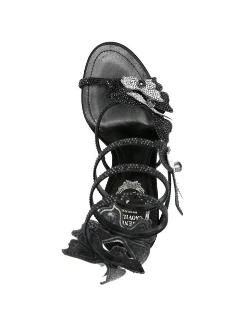 René Caovilla butterfly-embellished sandals - Black