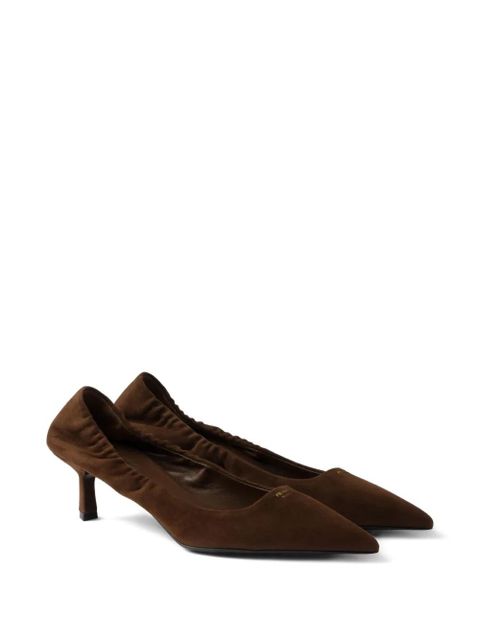 Prada pointed-toe suede pumps - Brown