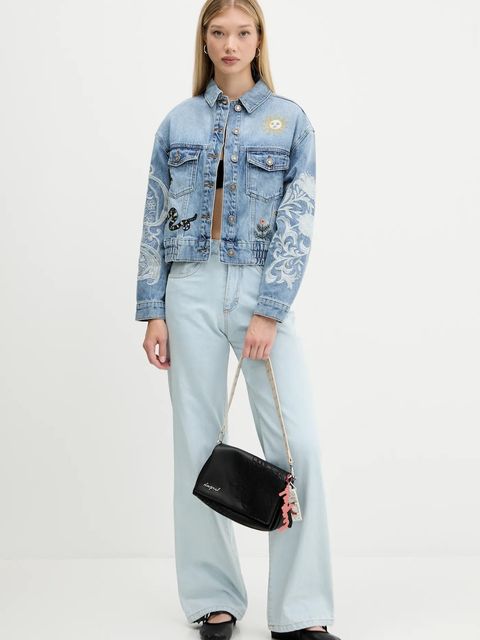 Desigual kurtka jeansowa LANDER kolor niebieski przejściowa 25WWED07