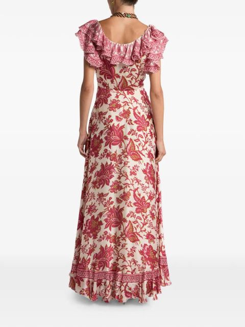 ETRO ruffled floral-print dress - Neutrals