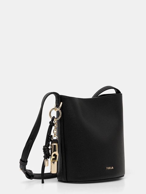 Furla torebka skórzana kolor czarny WE00859 ARE000 O6000 - zdjęcie produktu nr 2