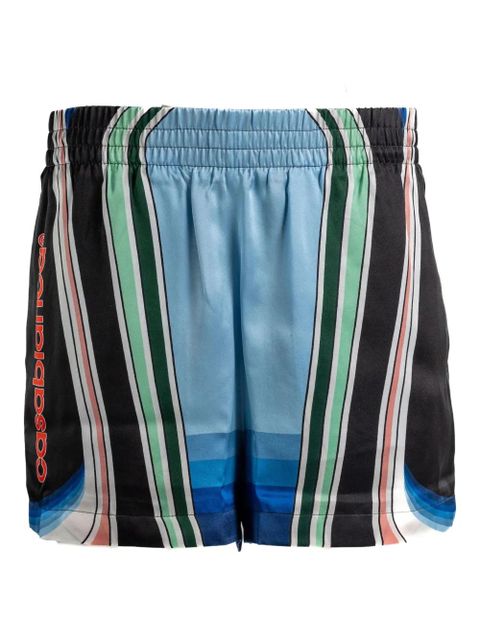 Casablanca graphic-pattern silk shorts - Black - zdjęcie produktu nr 2