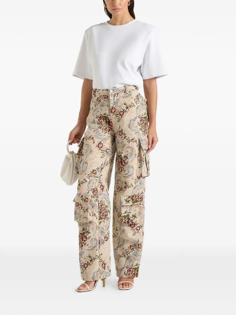 Manière De Voir Emilie jacquard cargo trousers - Neutrals