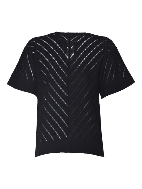 Jil Sander striped short-sleeved top - Black