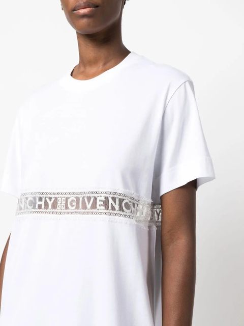 Givenchy logo embroidered shift dress - White