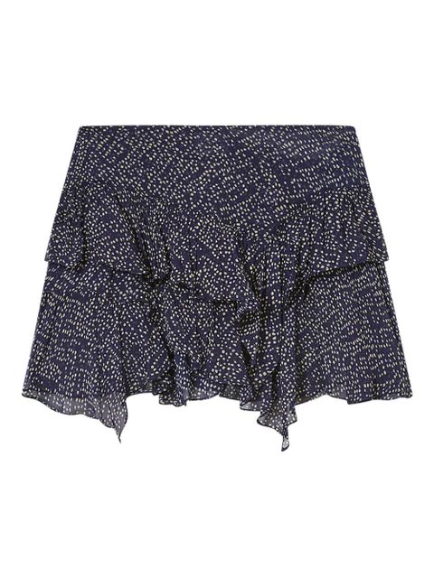 MARANT ÉTOILE Lolita ruffled-hem mini skirt - Blue - zdjęcie produktu nr 1