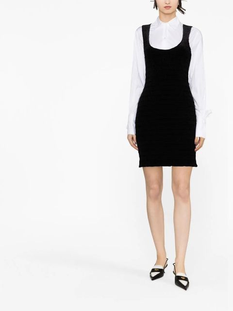 GANNI scoop-neck sleeveless dress - Black
