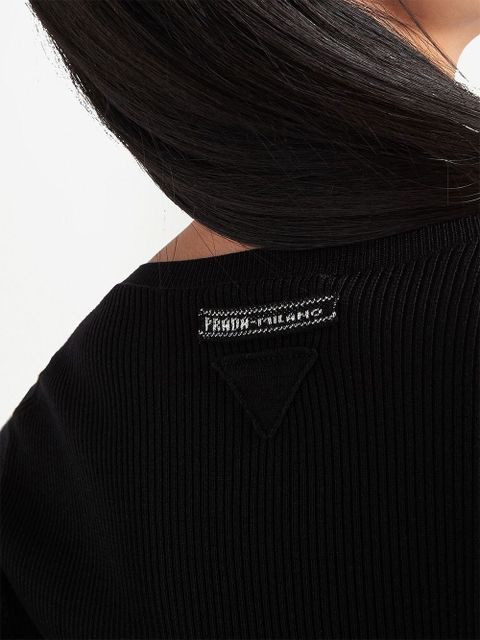 Prada ribbed-knit silk cardigan - Black