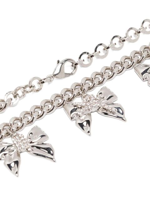 Alessandra Rich bow-embellished necklace - Silver